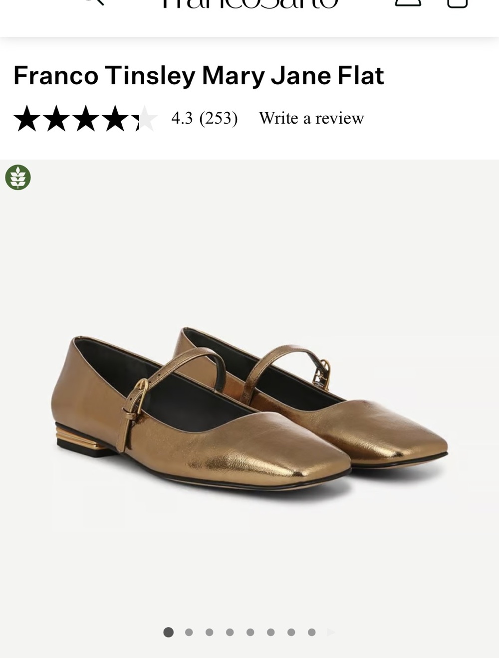 Franco Sarto Metallic Gold Mary Jane Flat